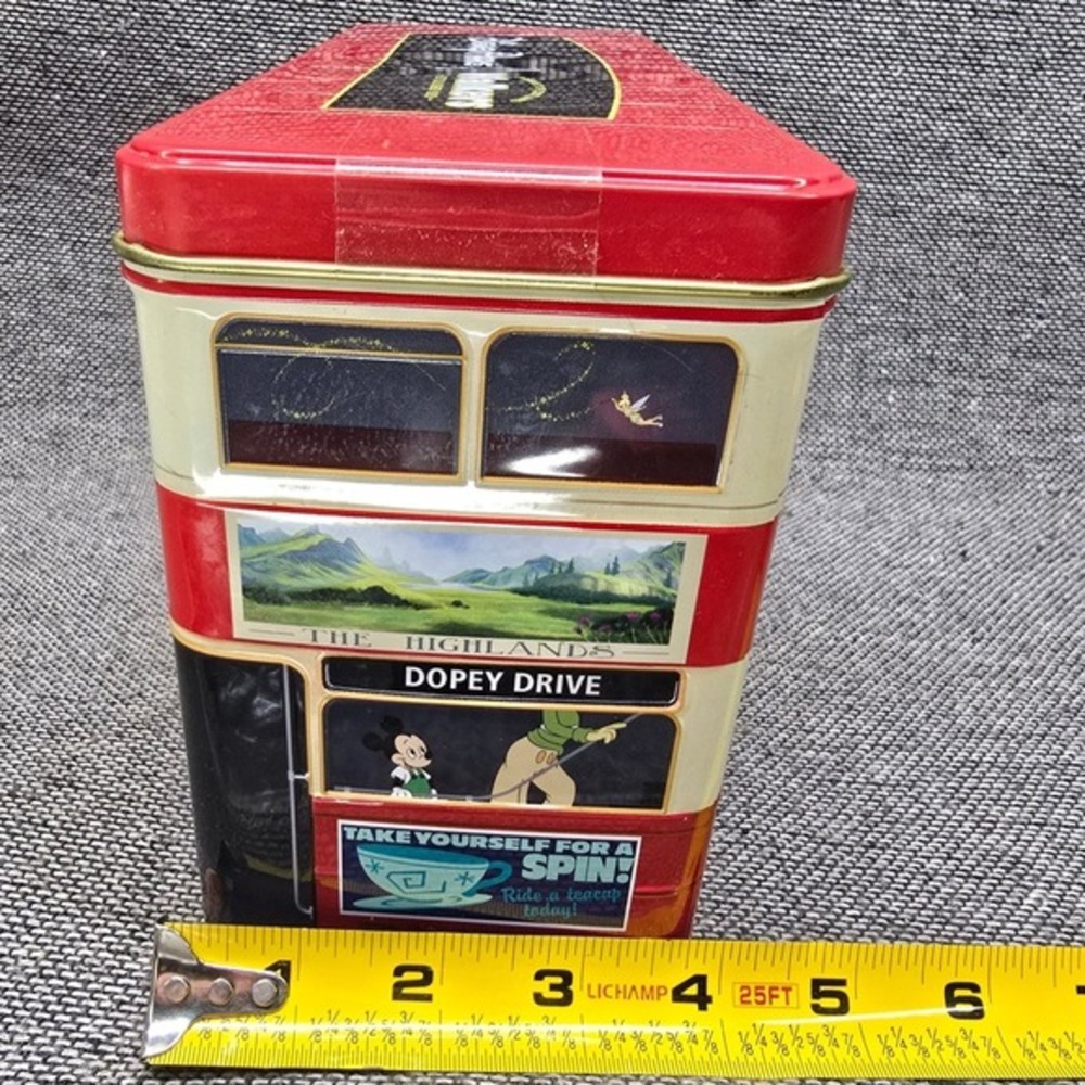 Disney Parks Walkers Shortbread London Bus Tin Mickey Friends Red Large Good - Picture 8 of 11